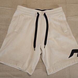 Hollister Men's Fleece Shorts XS White with Black Drawstring